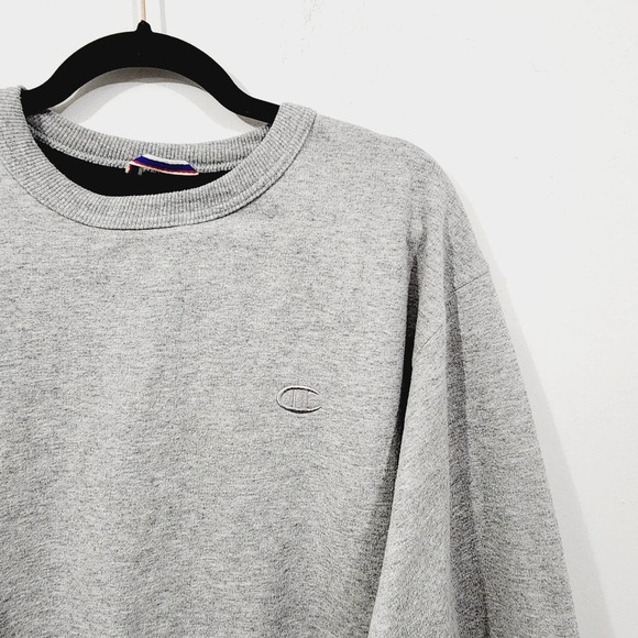 Champion Powerblend C Logo Fleece Crewneck Sweatshirt in Oxford Gray Mens Size M - Picture 5 of 8